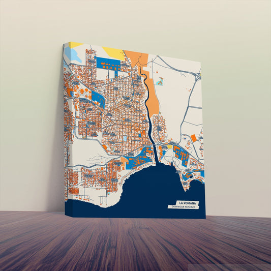 La Romana Dominican Republic Colorful City Map Canvas Print
