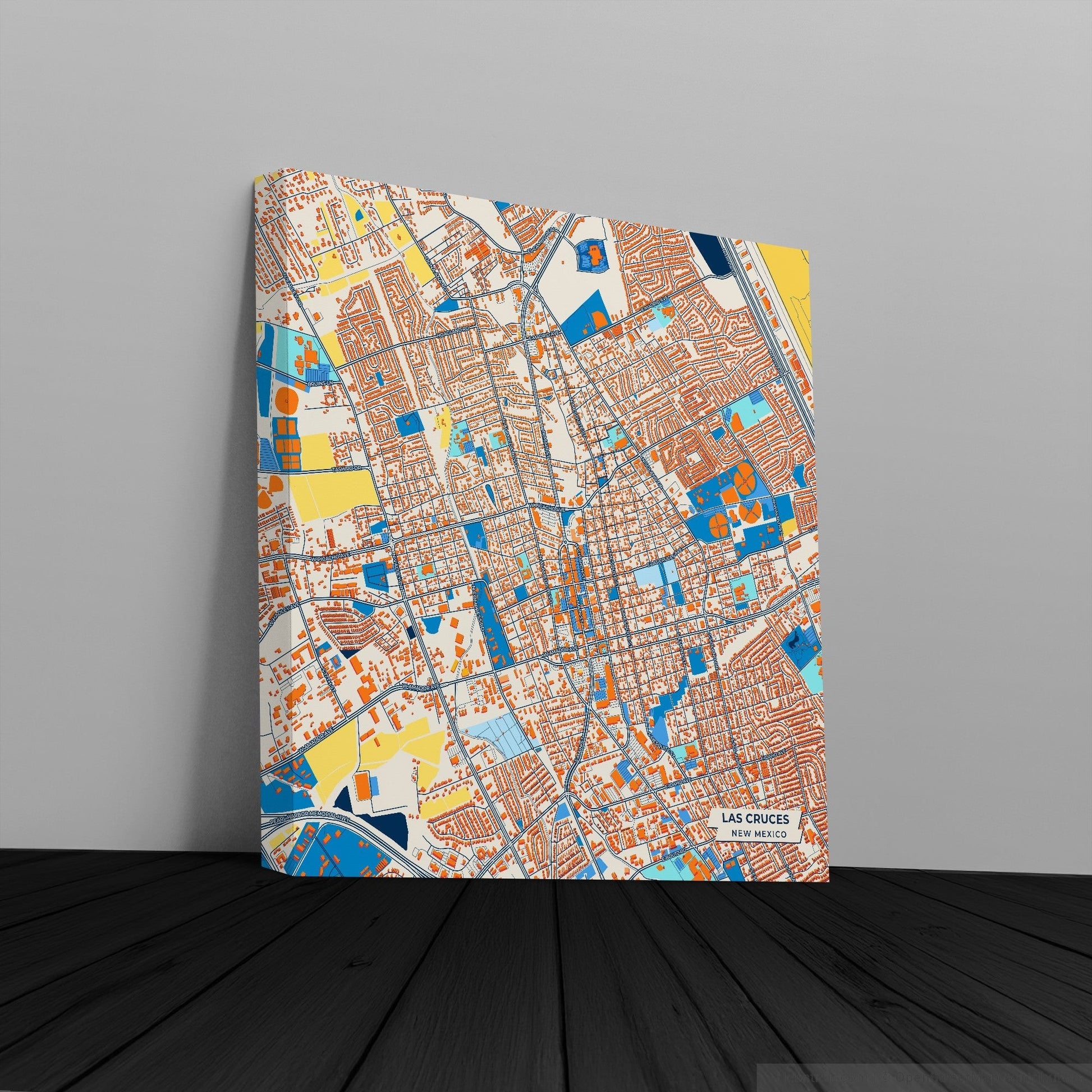 Las Cruces New Mexico Colorful City Map Canvas Print