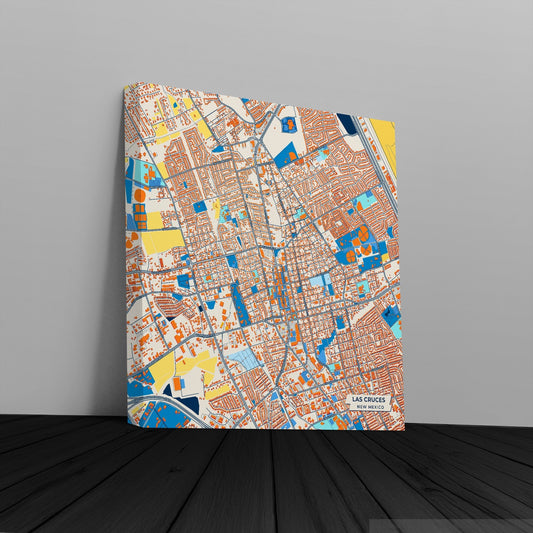 Las Cruces New Mexico Colorful City Map Canvas Print