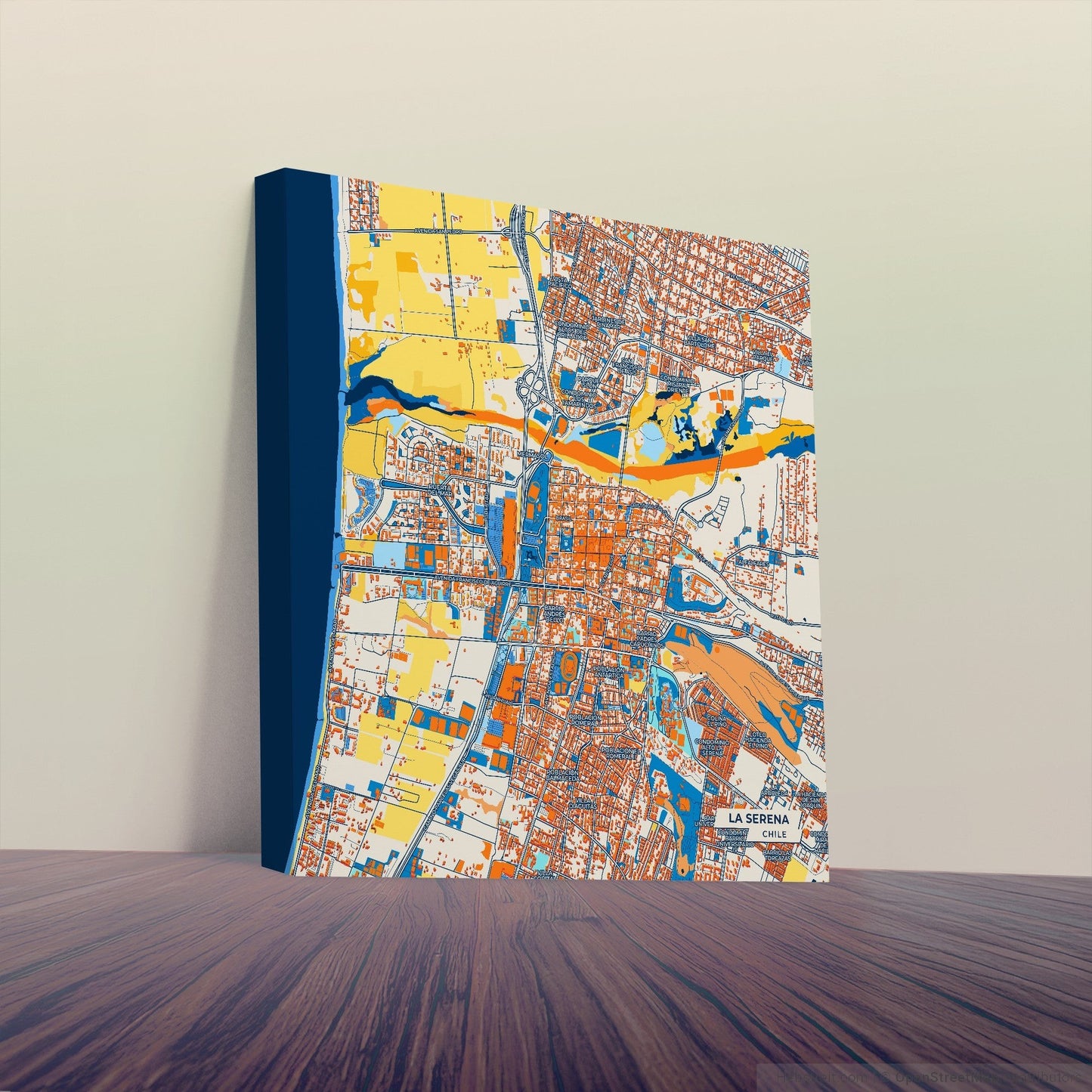 La Serena Chile Colorful City Map Canvas Print