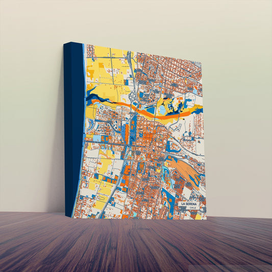 La Serena Chile Colorful City Map Canvas Print