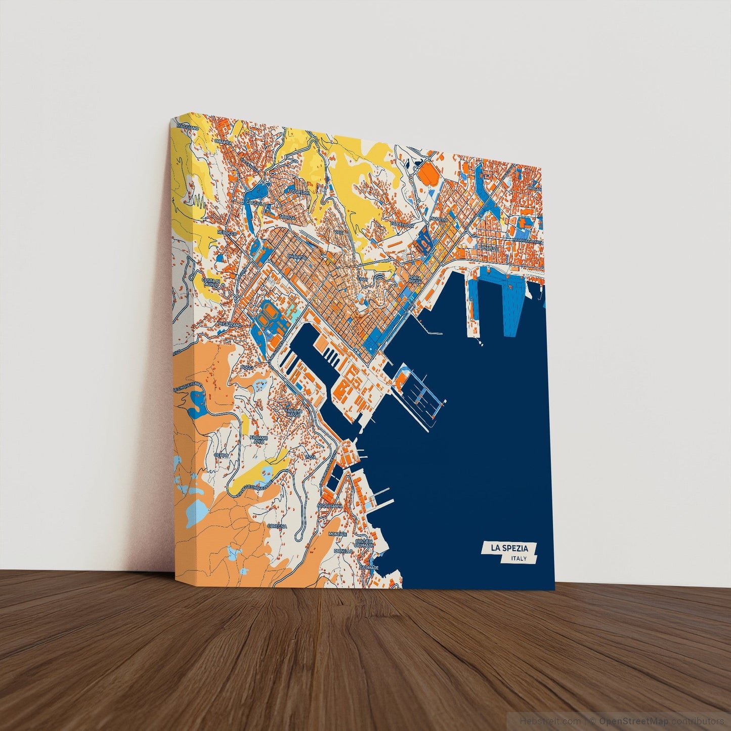La Spezia Italy Colorful City Map Canvas Print