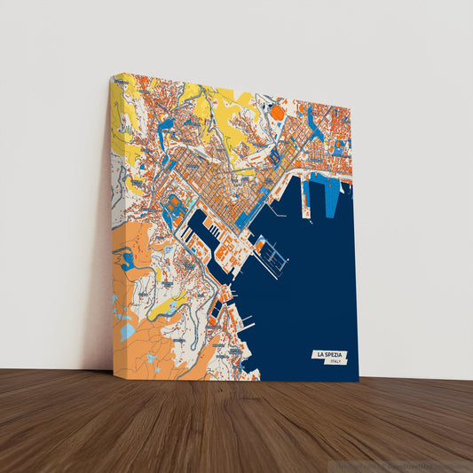 La Spezia Italy Colorful City Map Canvas Print