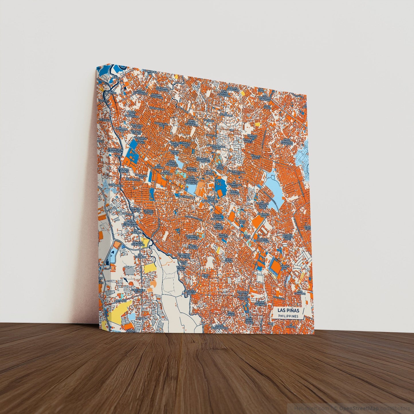 Las Piñas Philippines Colorful City Map Canvas Print