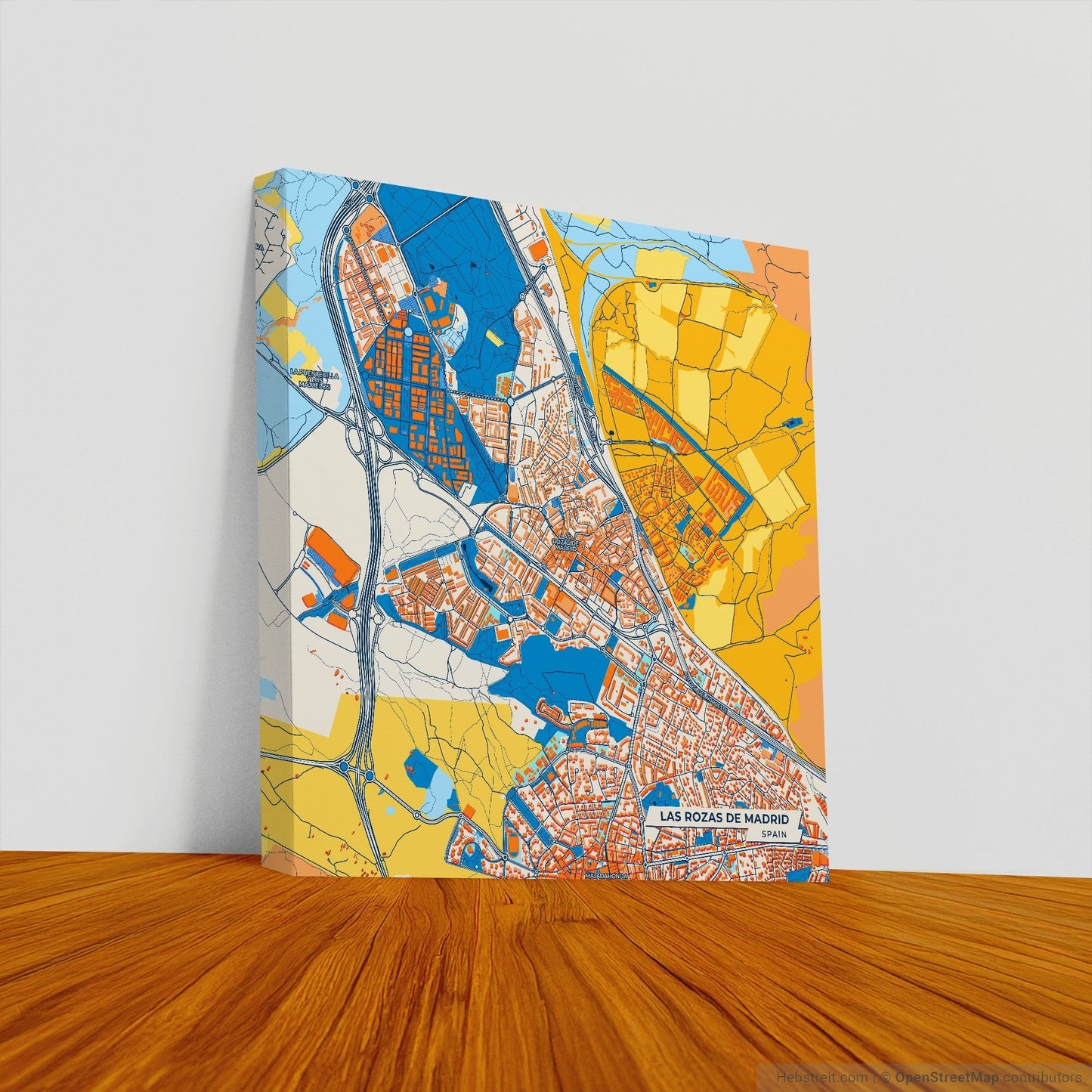 Las Rozas De Madrid Spain Colorful City Map Canvas Print