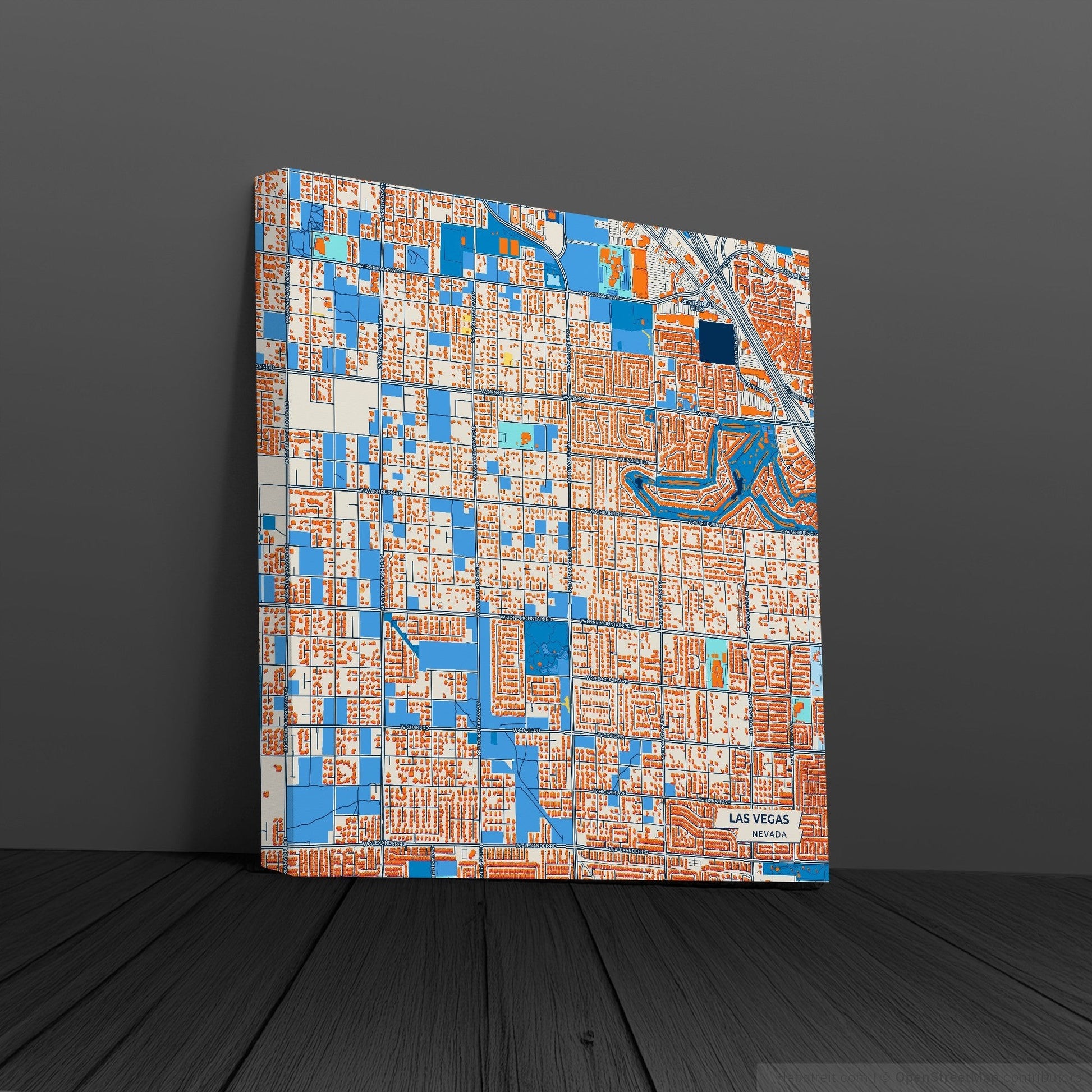 Las Vegas Nevada Colorful City Map Canvas Print