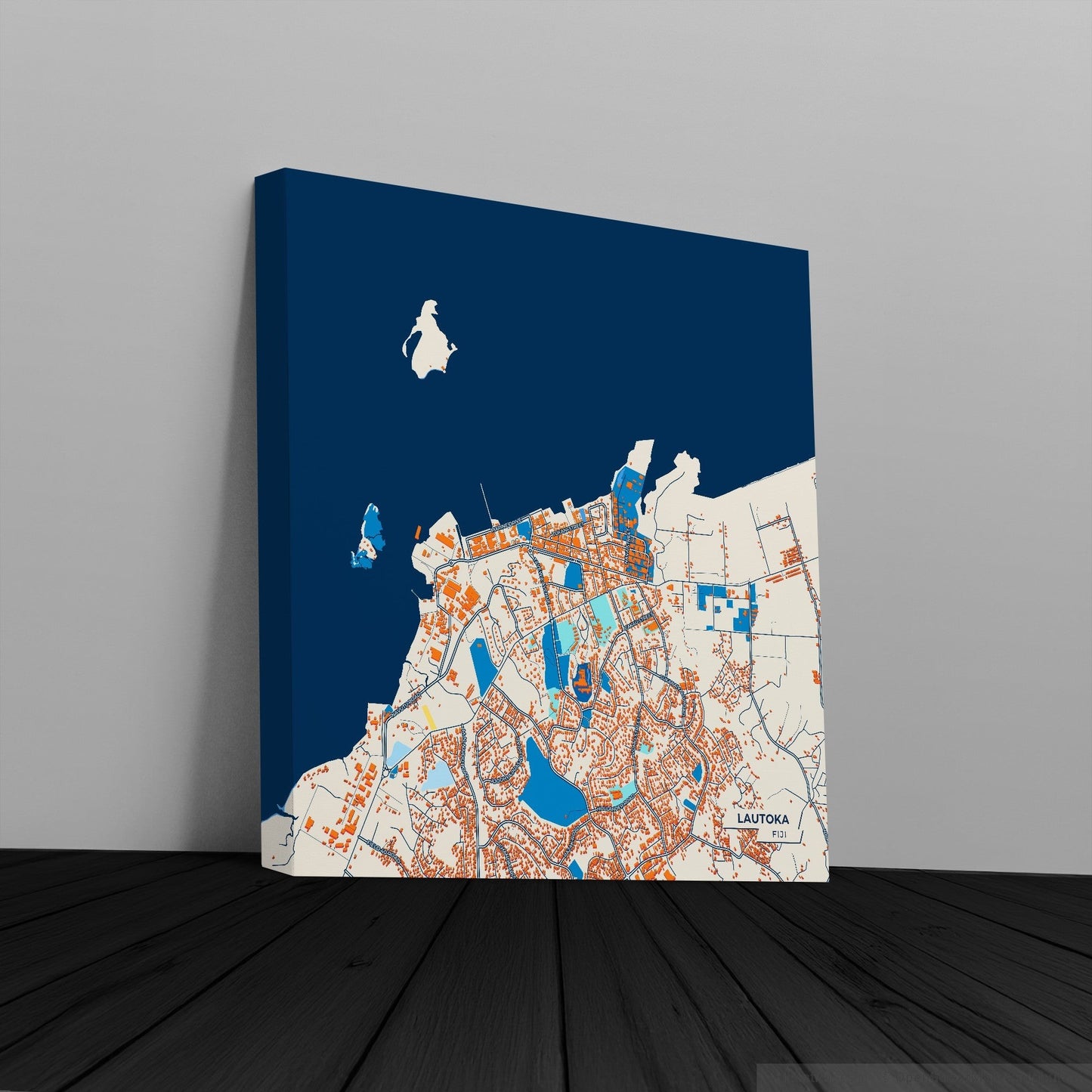 Lautoka Fiji Colorful City Map Canvas Print