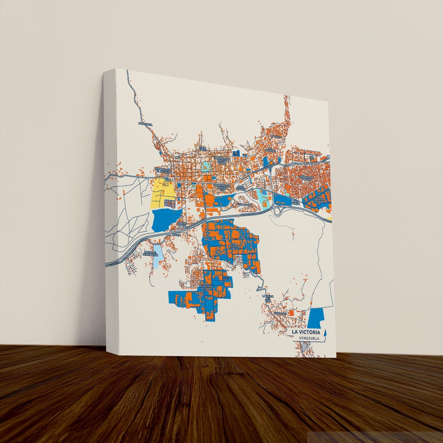 La Victoria Venezuela Colorful City Map Canvas Print