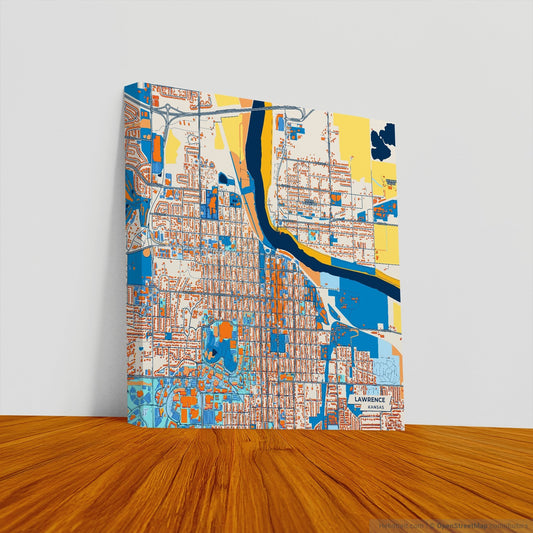 Lawrence Kansas Colorful City Map Canvas Print