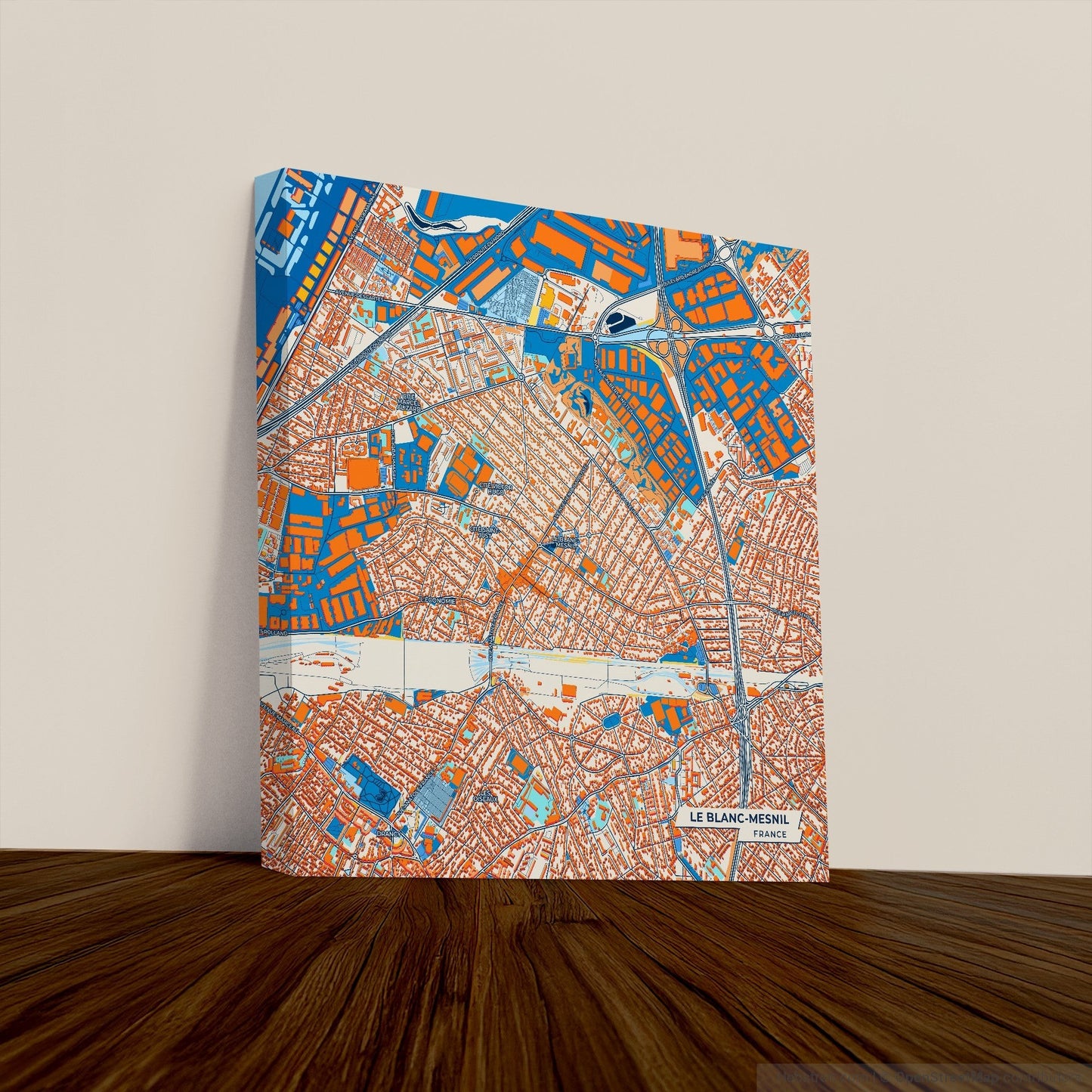 Le Blanc-Mesnil France Colorful City Map Canvas Print