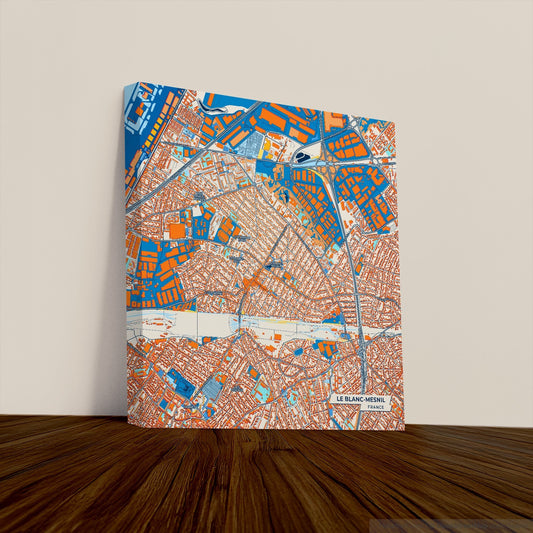 Le Blanc-Mesnil France Colorful City Map Canvas Print