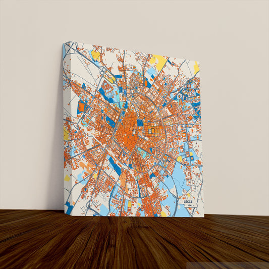 Lecce Italy Colorful City Map Canvas Print