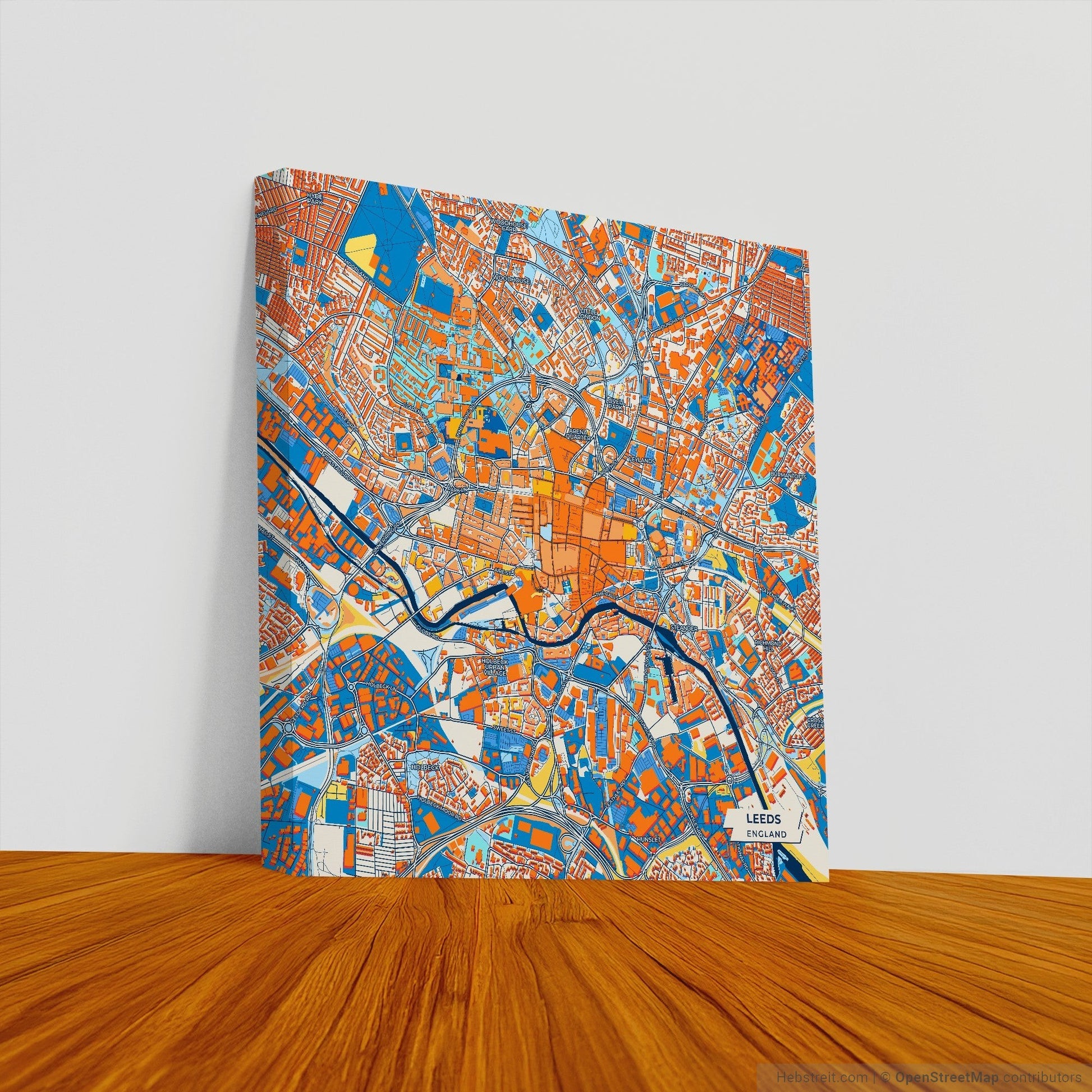 Leeds England Colorful City Map Canvas Print