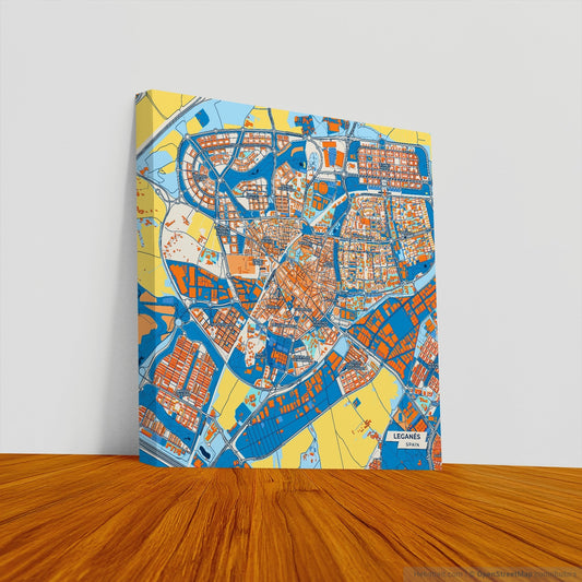Leganés Spain Colorful City Map Canvas Print