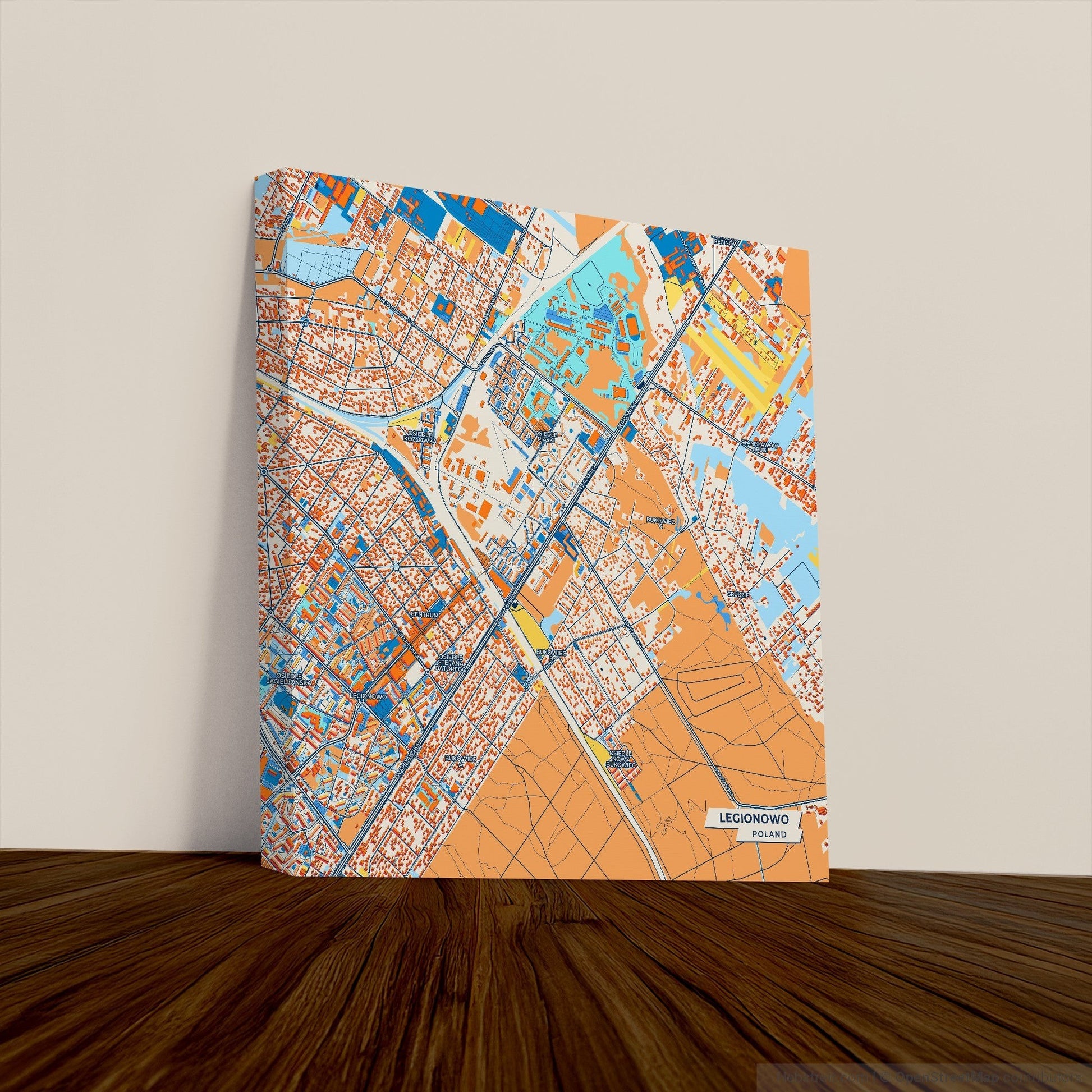 Legionowo Poland Colorful City Map Canvas Print