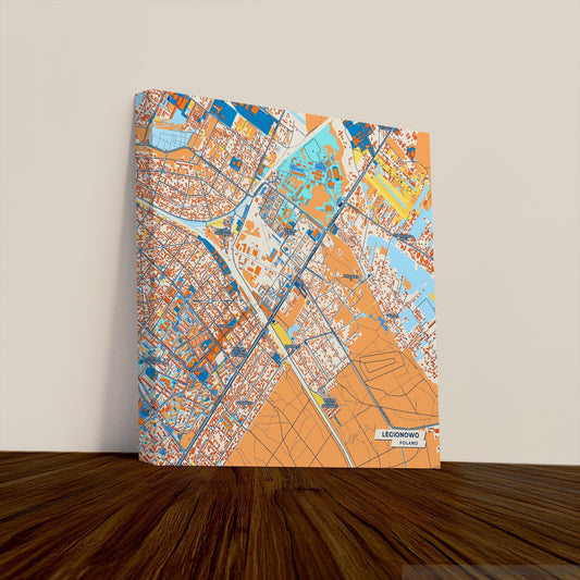 Legionowo Poland Colorful City Map Canvas Print