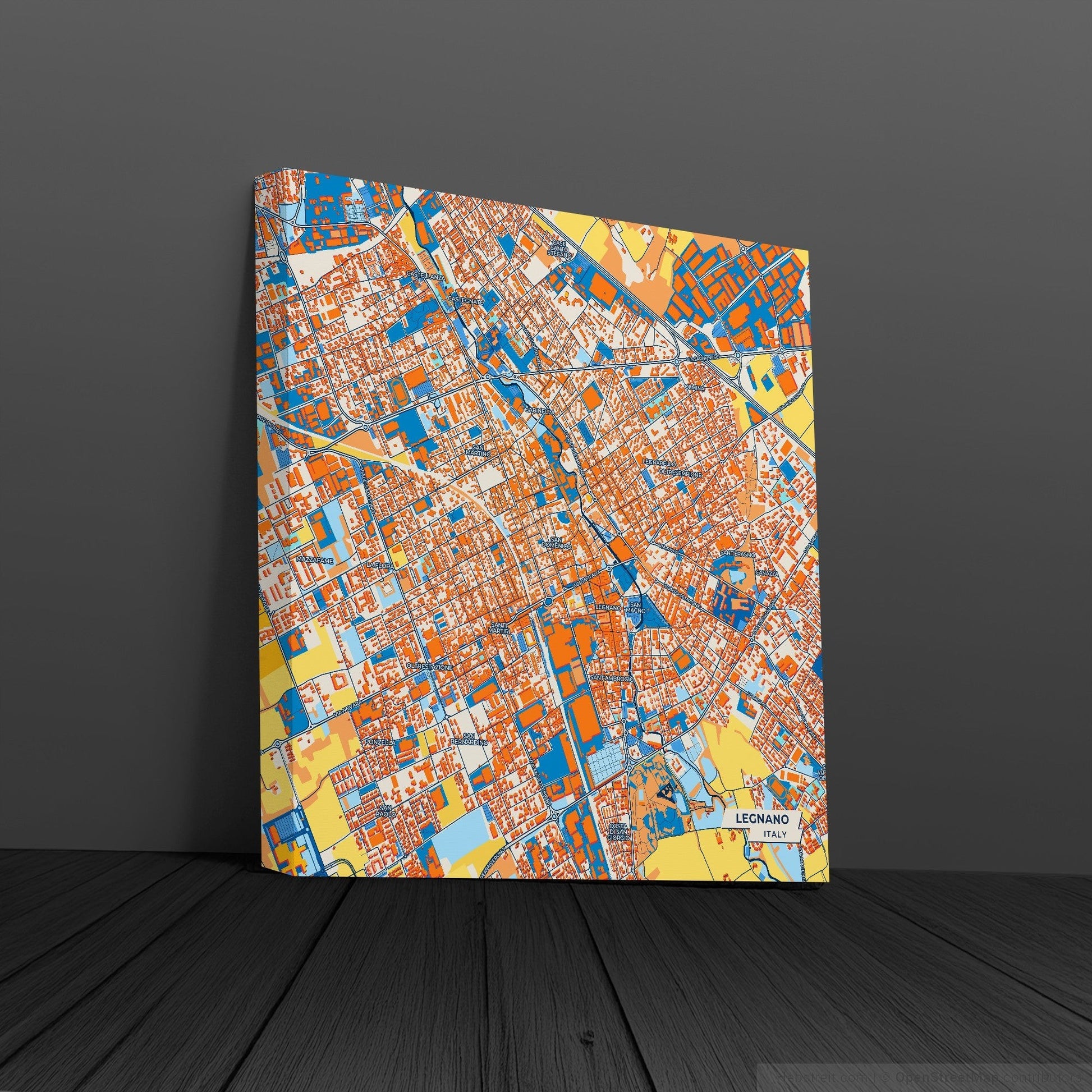 Legnano Italy Colorful City Map Canvas Print