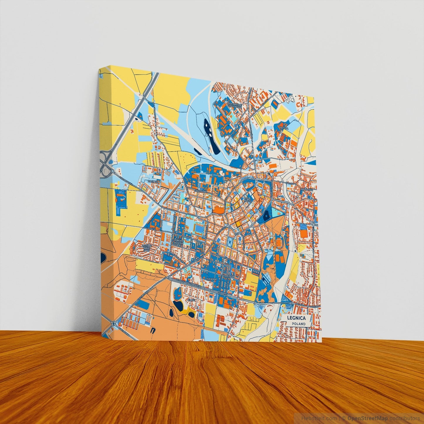Legnica Poland Colorful City Map Canvas Print