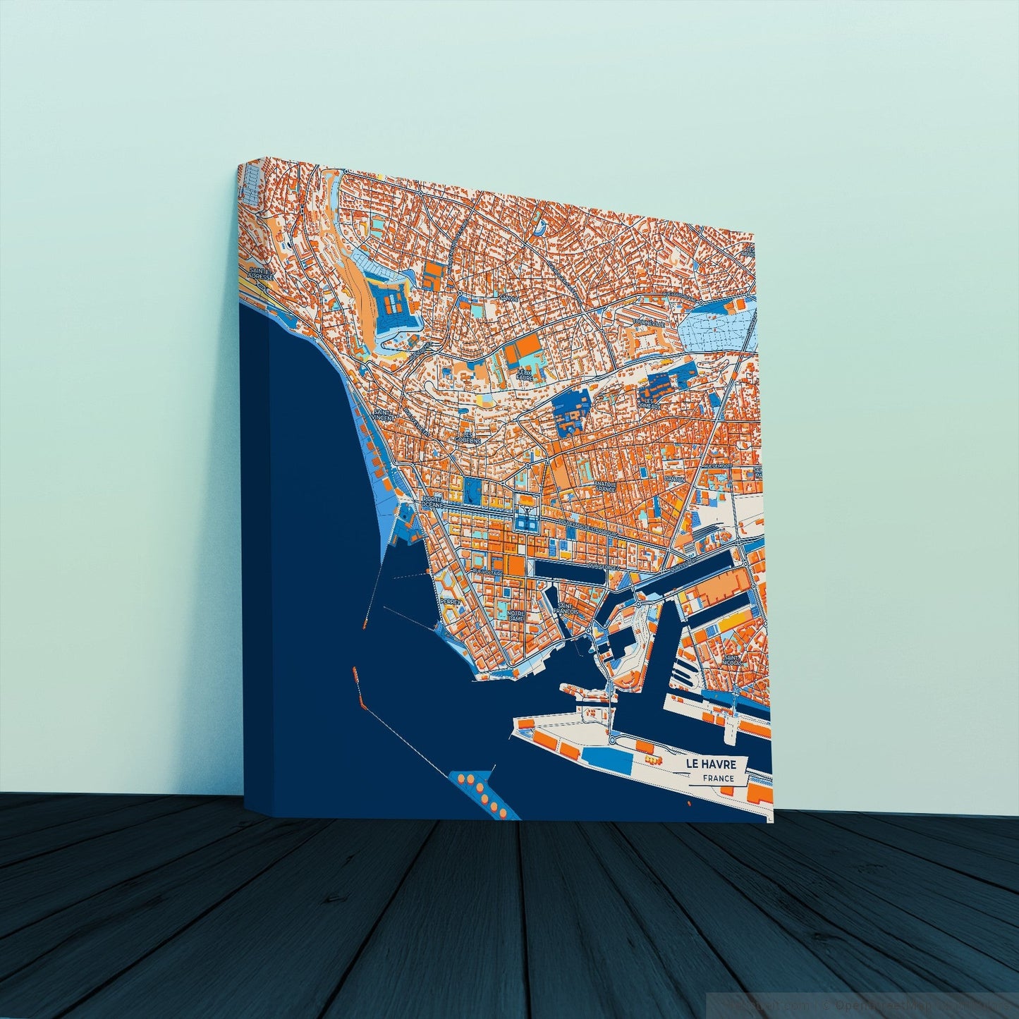Le Havre France Colorful City Map Canvas Print
