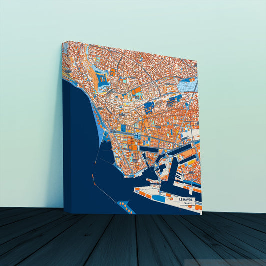 Le Havre France Colorful City Map Canvas Print