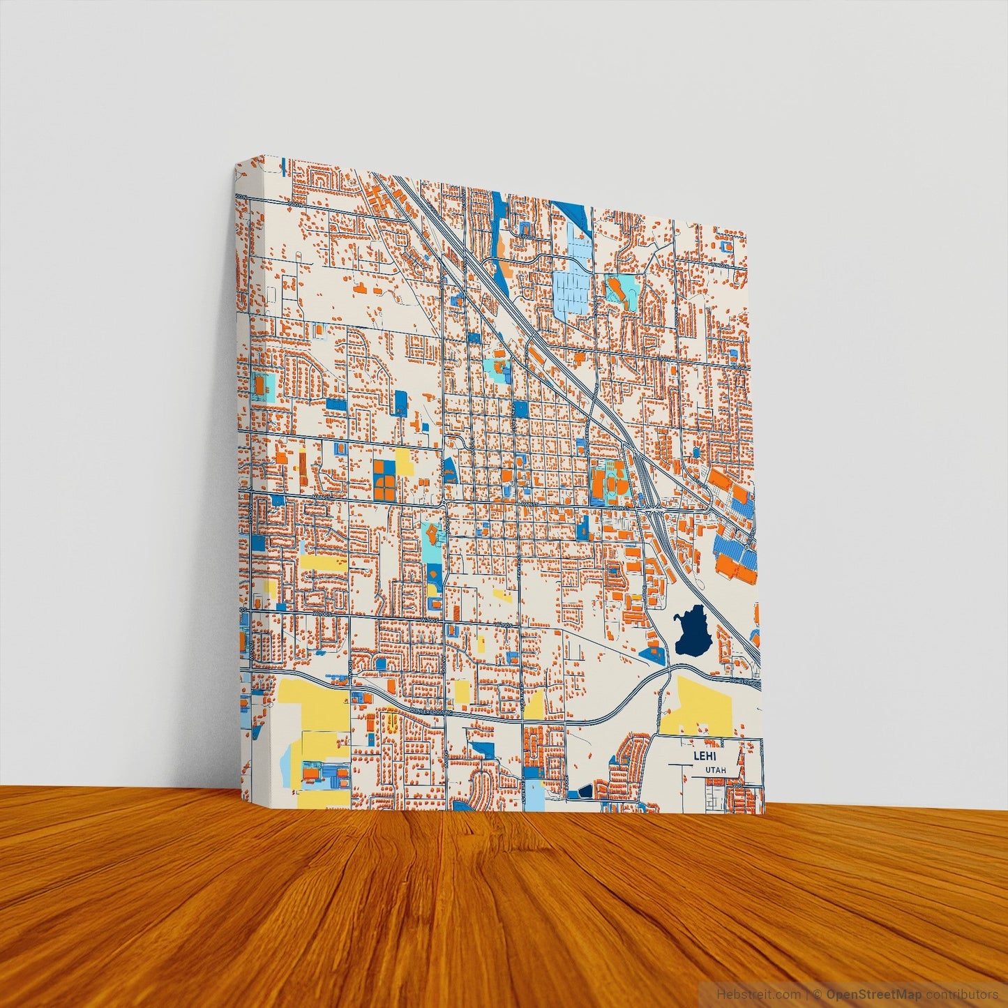 Lehi Utah Colorful City Map Canvas Print