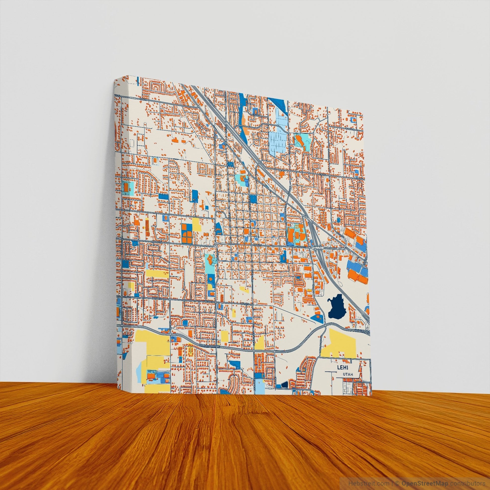 Lehi Utah Colorful City Map Canvas Print