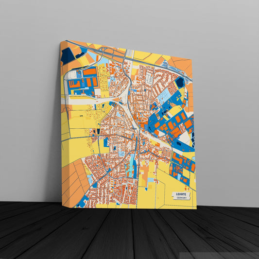 Lehrte Germany Colorful City Map Canvas Print