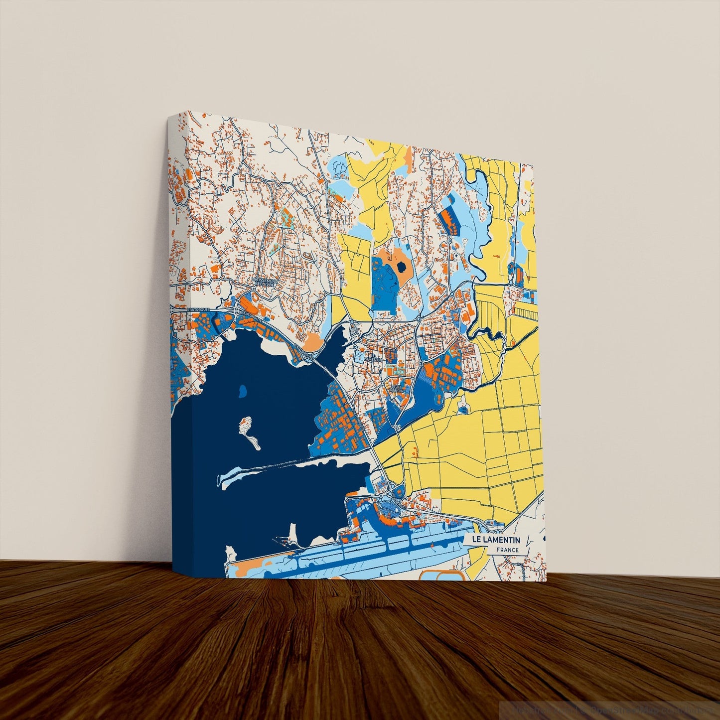 Le Lamentin France Colorful City Map Canvas Print