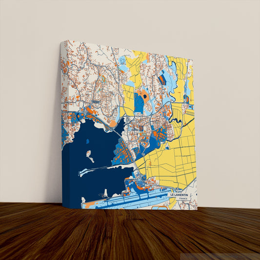 Le Lamentin France Colorful City Map Canvas Print