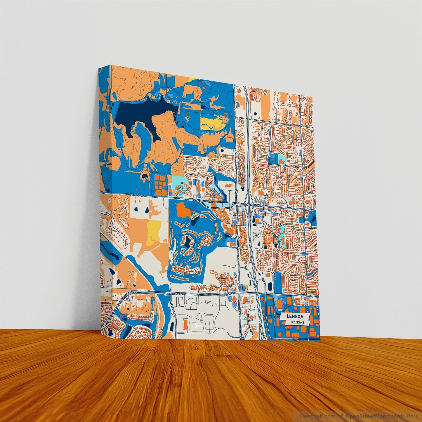 Lenexa Kansas Colorful City Map Canvas Print