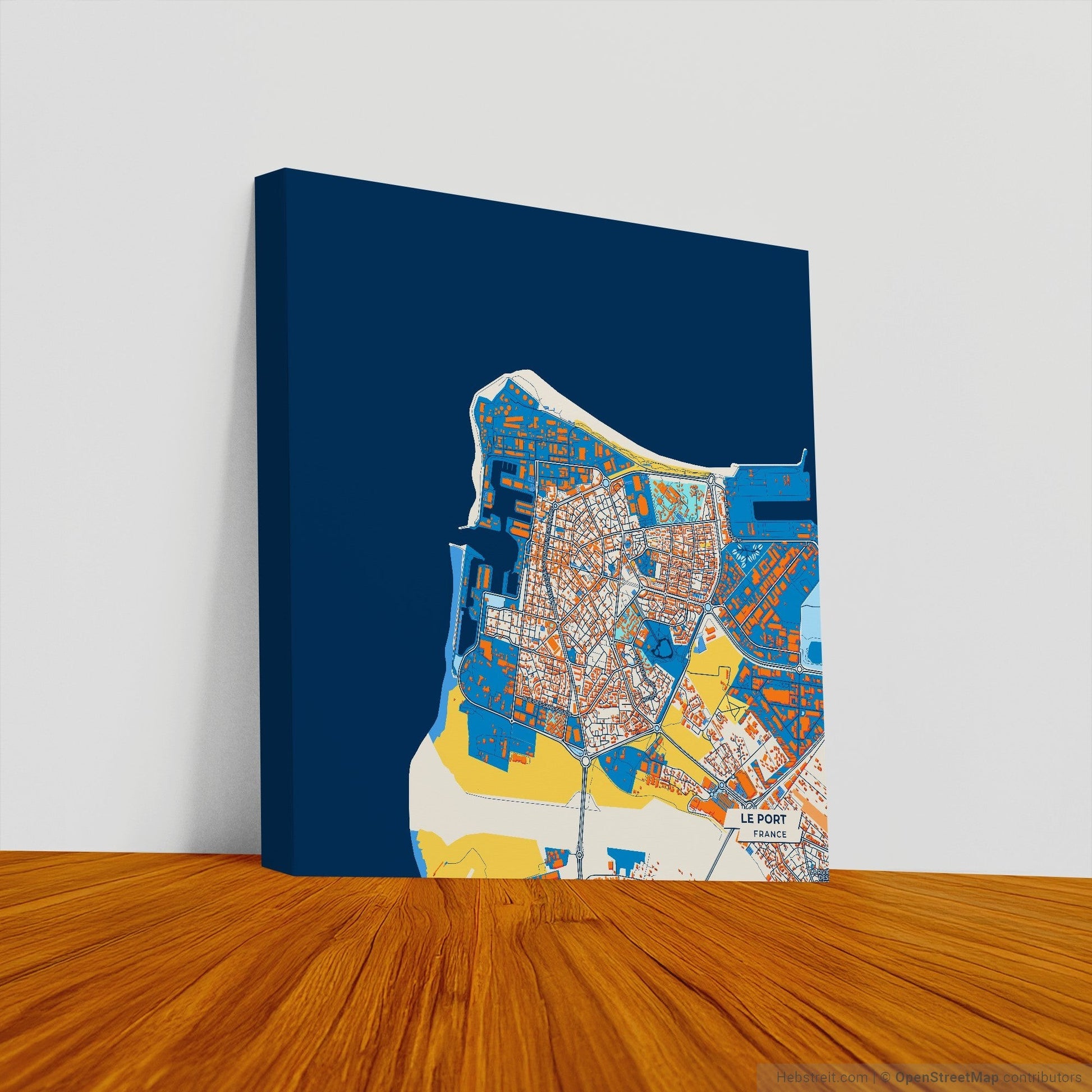 Le Port France Colorful City Map Canvas Print