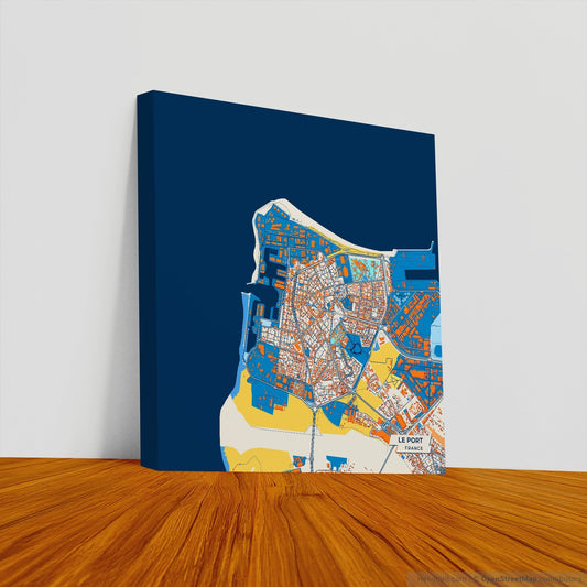 Le Port France Colorful City Map Canvas Print