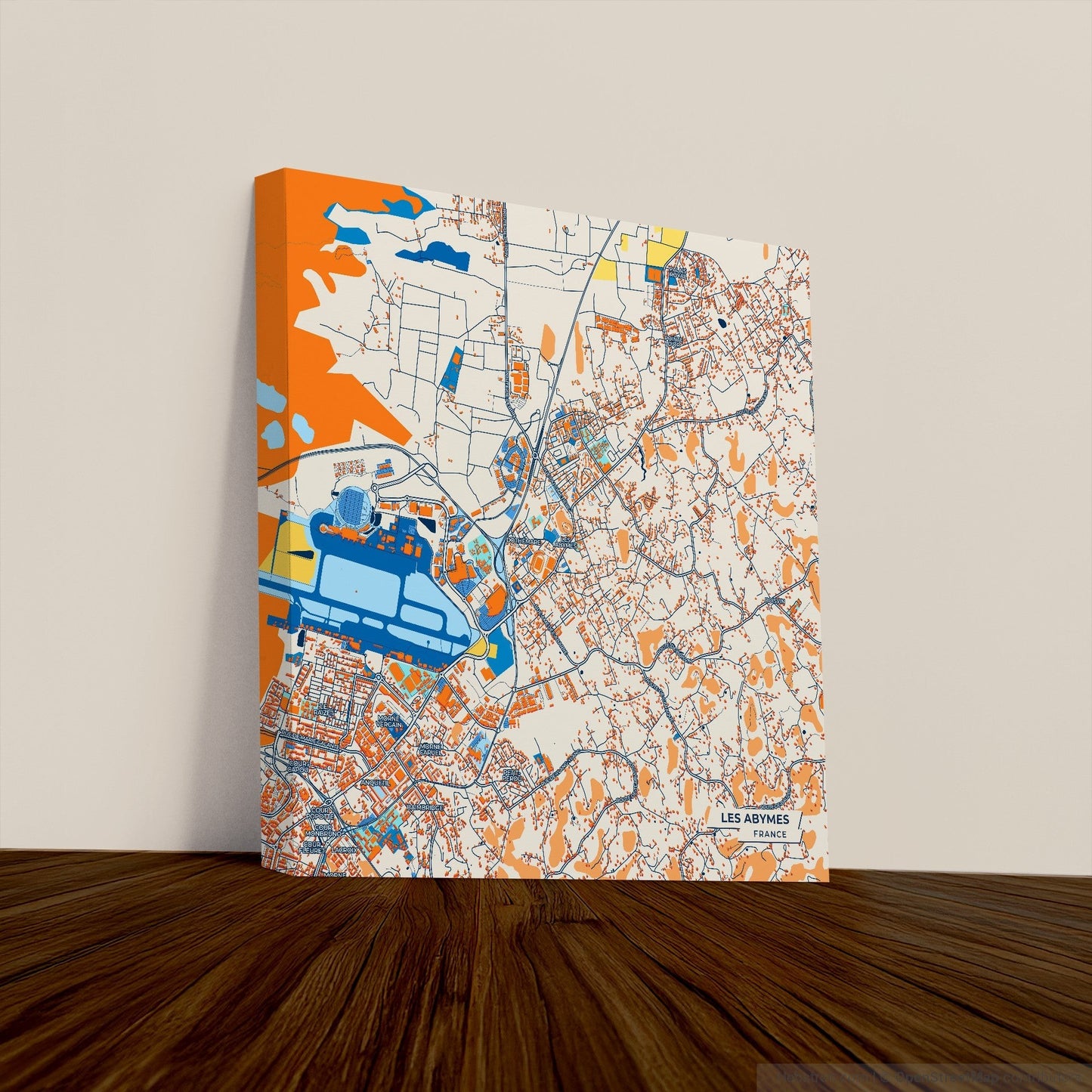 Les Abymes France Colorful City Map Canvas Print