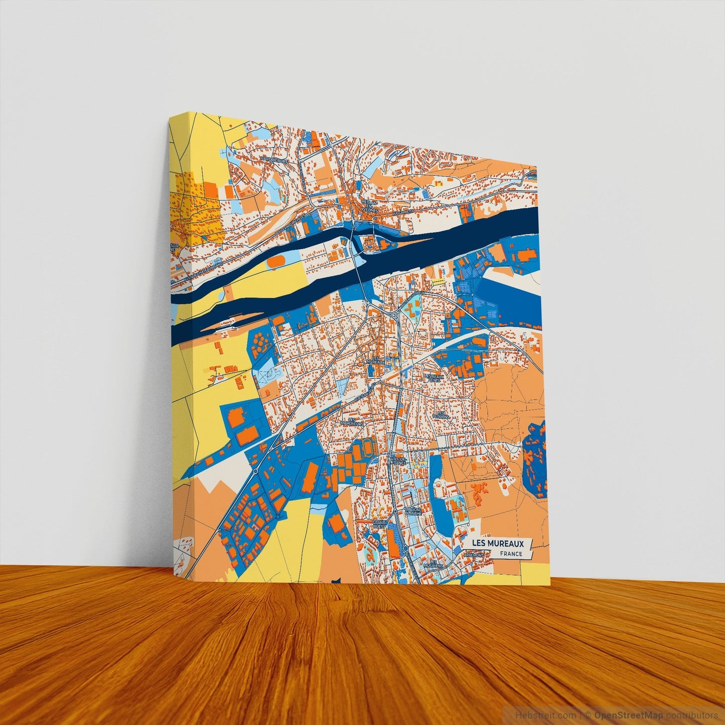 Les Mureaux France Colorful City Map Canvas Print