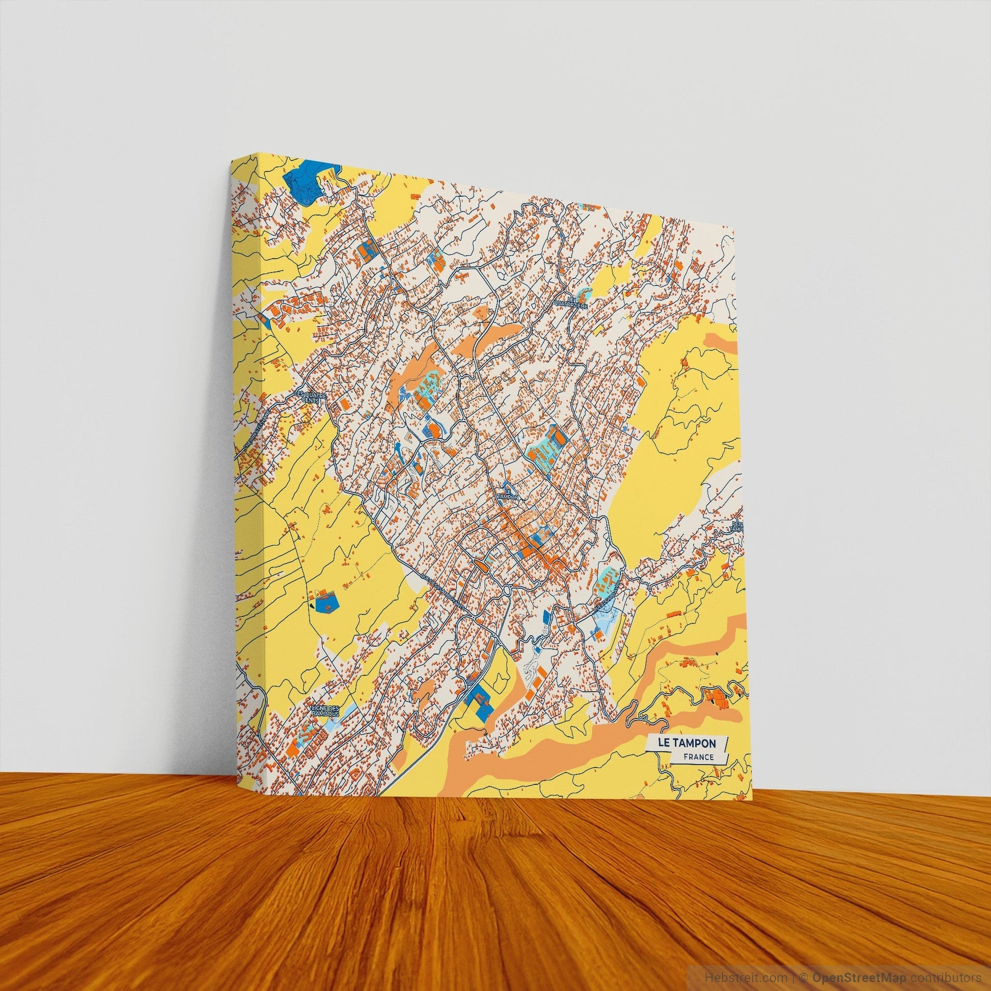 Le Tampon France Colorful City Map Canvas Print