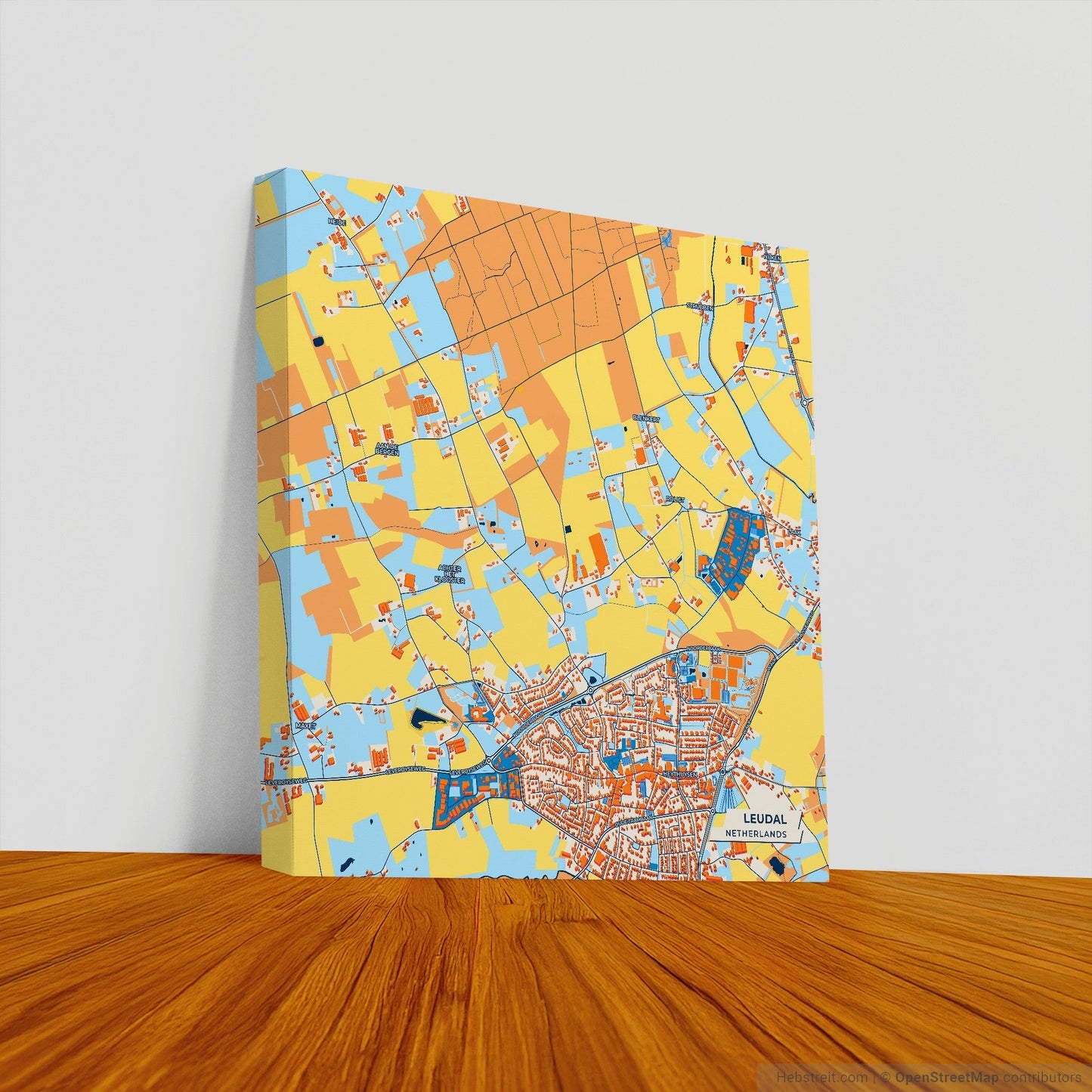 Leudal Netherlands Colorful City Map Canvas Print