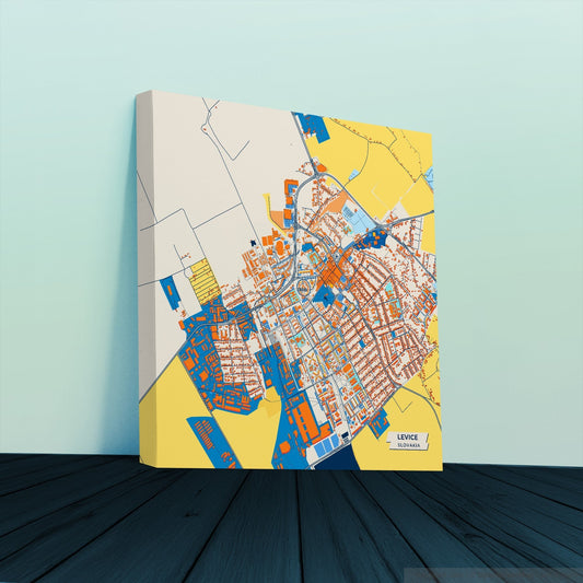 Levice Slovakia Colorful City Map Canvas Print