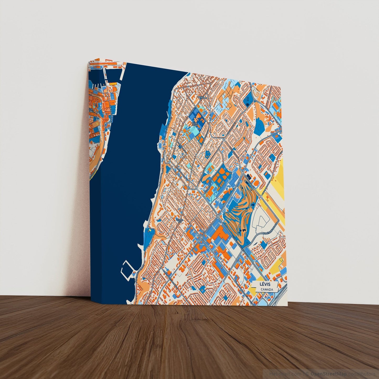 Lévis Canada Colorful City Map Canvas Print