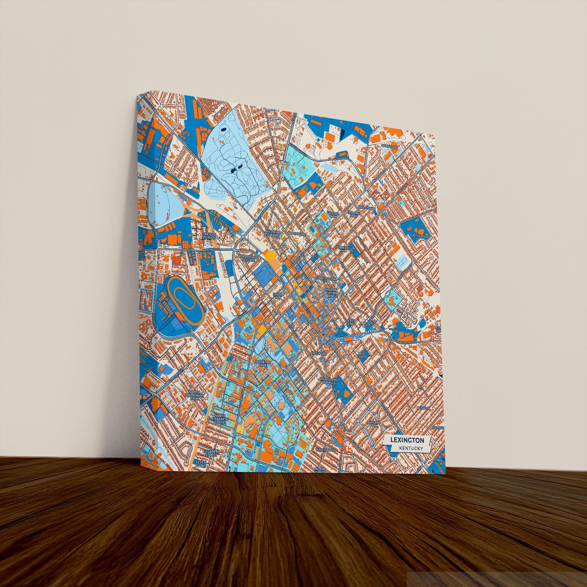 Lexington Kentucky Colorful City Map Canvas Print