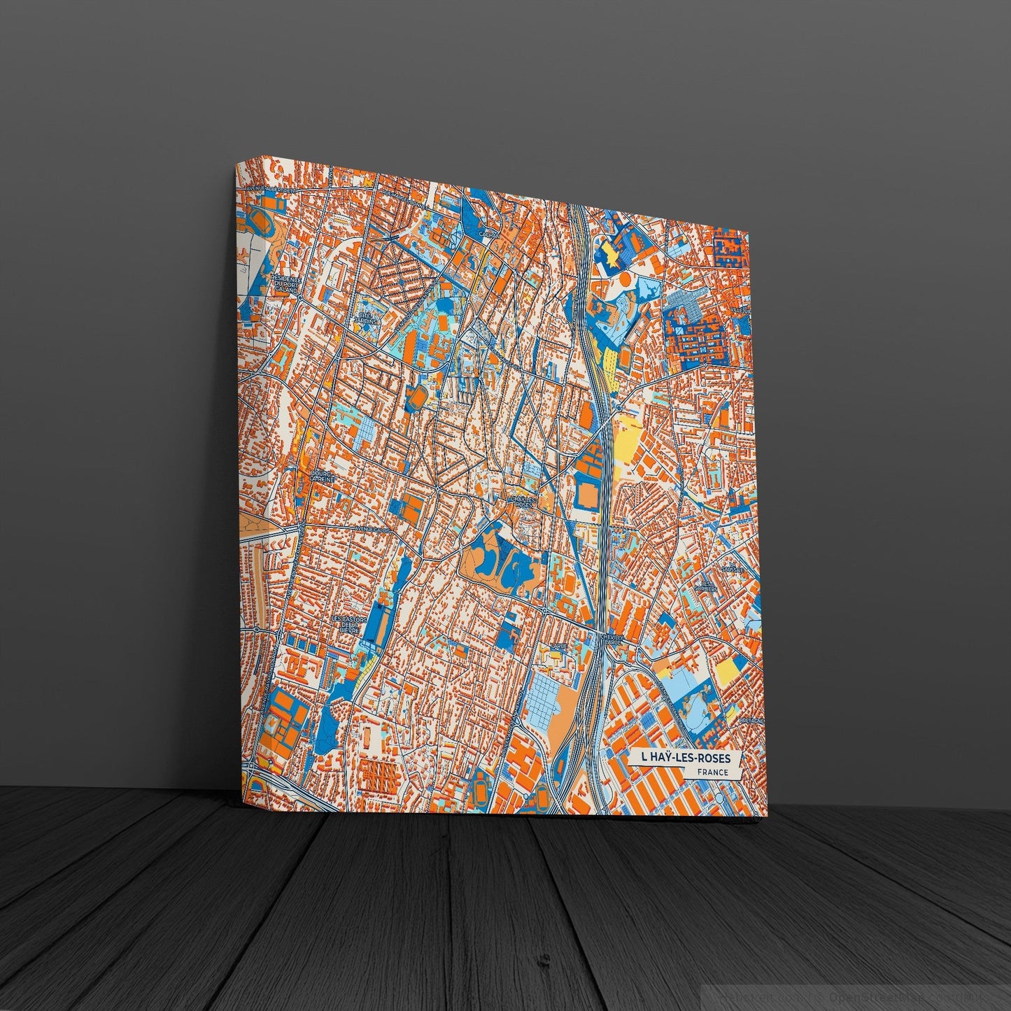L Haÿ-Les-Roses France Colorful City Map Canvas Print