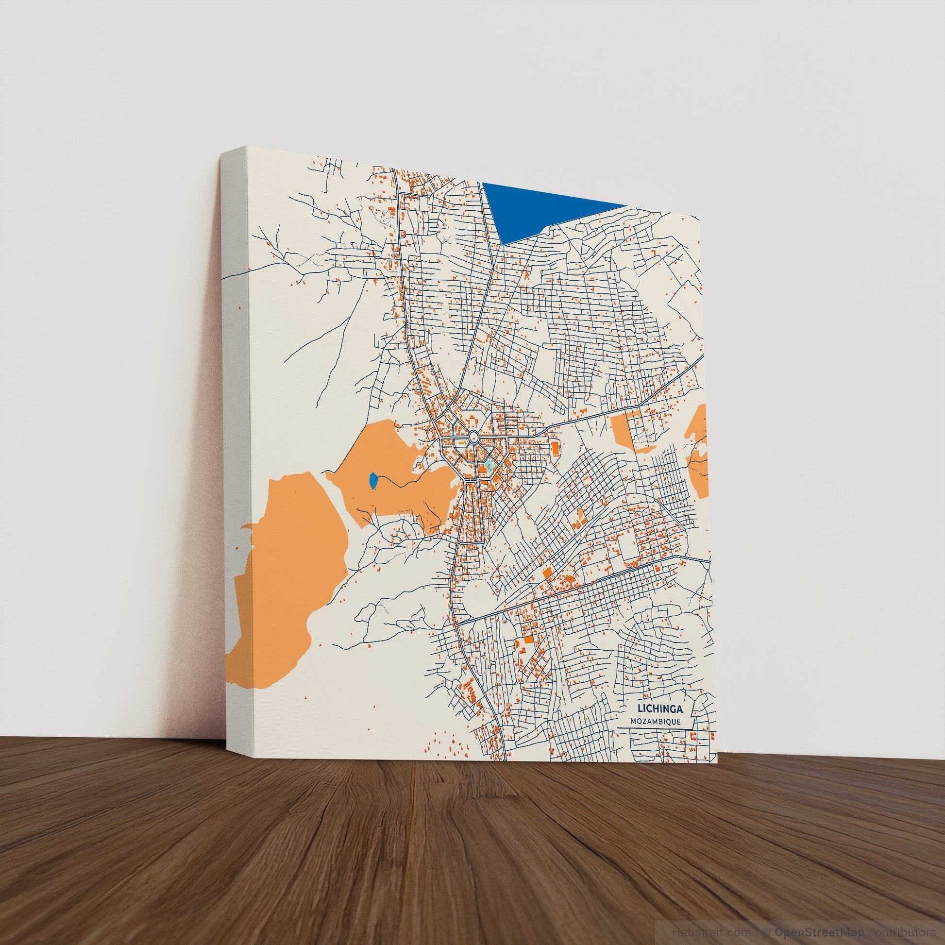 Lichinga Mozambique Colorful City Map Canvas Print