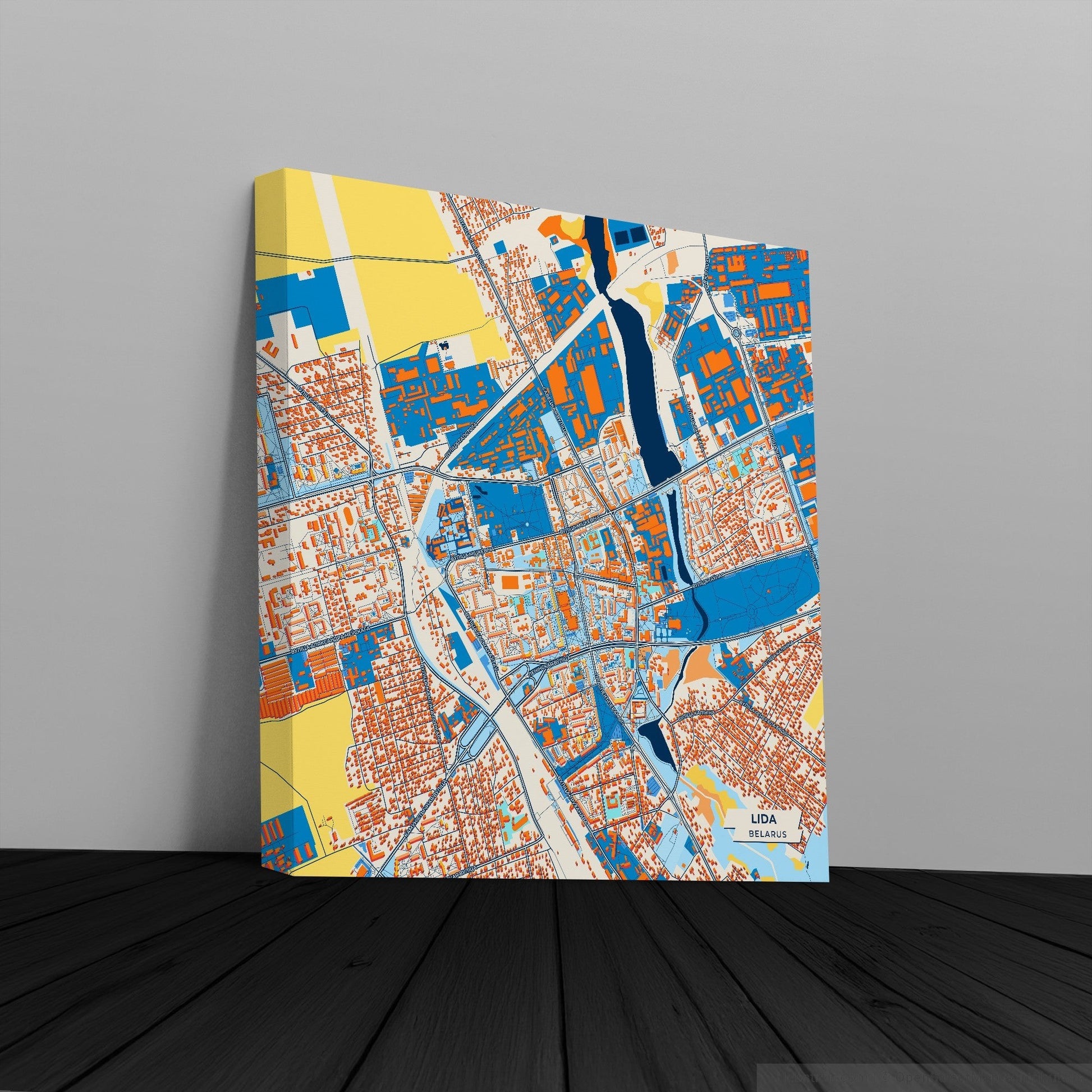 Lida Belarus Colorful City Map Canvas Print
