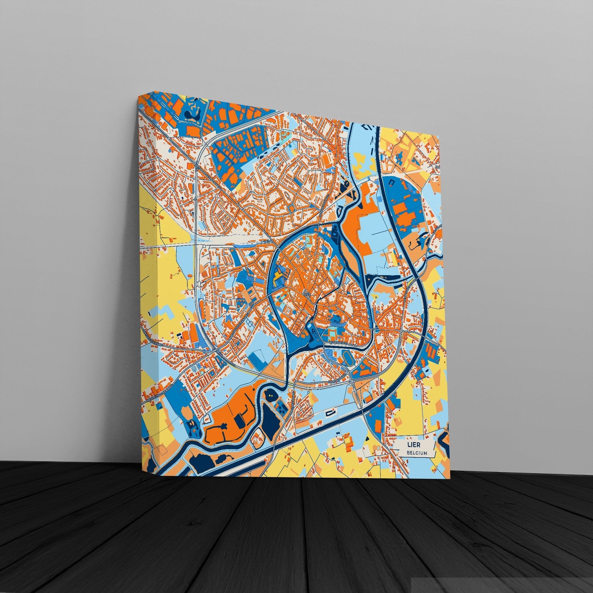 Lier  Belgium Colorful City Map Canvas Print