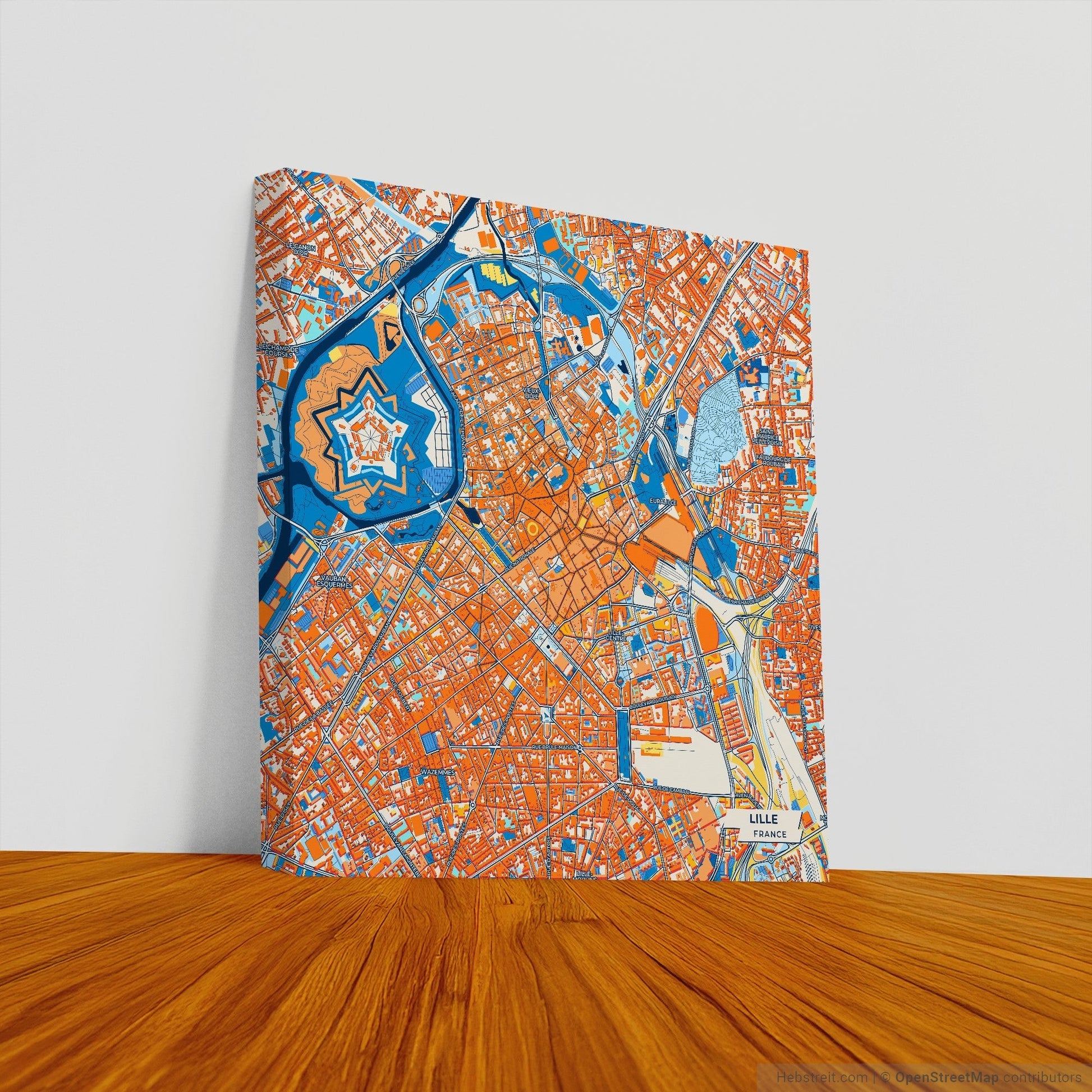 Lille France Colorful City Map Canvas Print