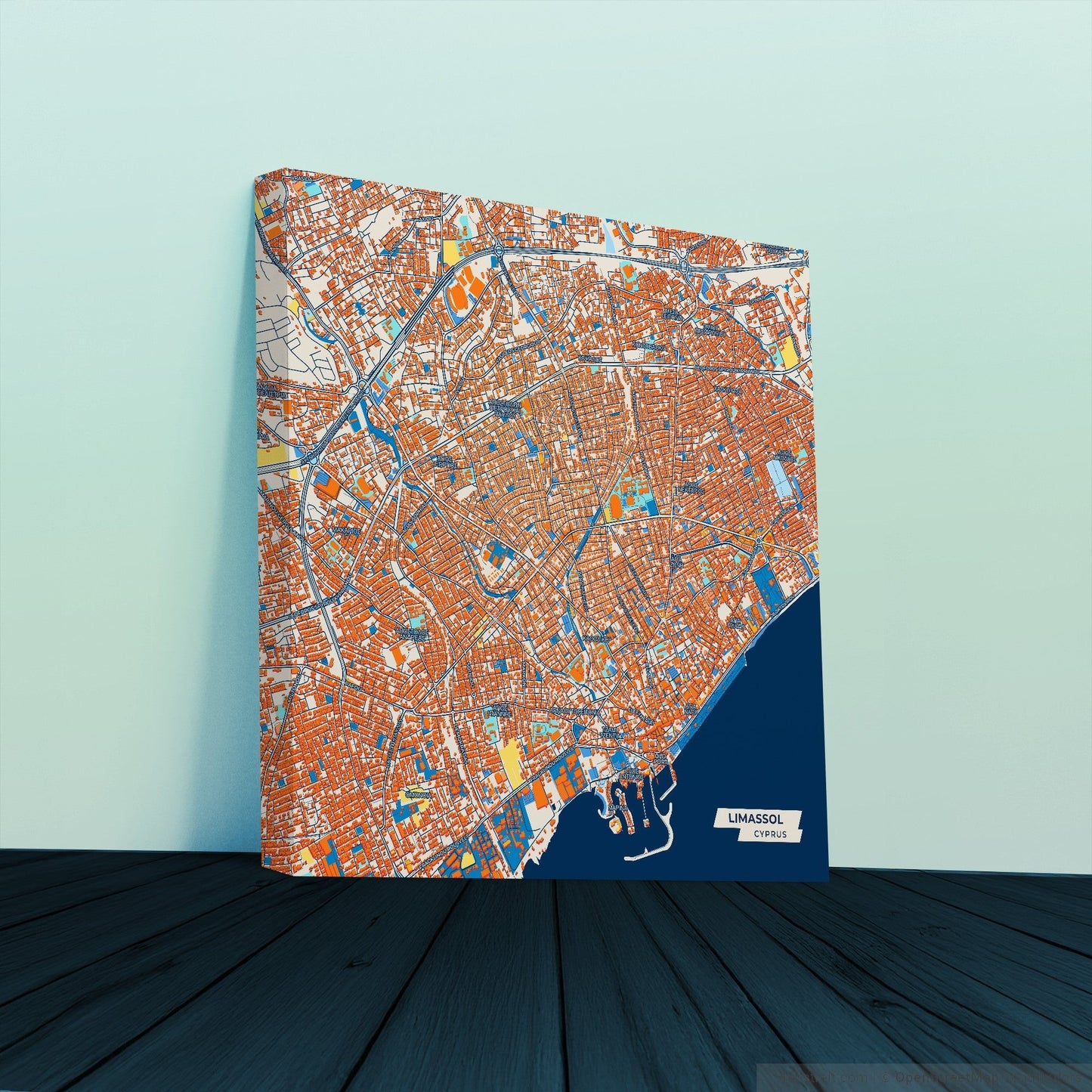 Limassol   Cyprus Colorful City Map Canvas Print