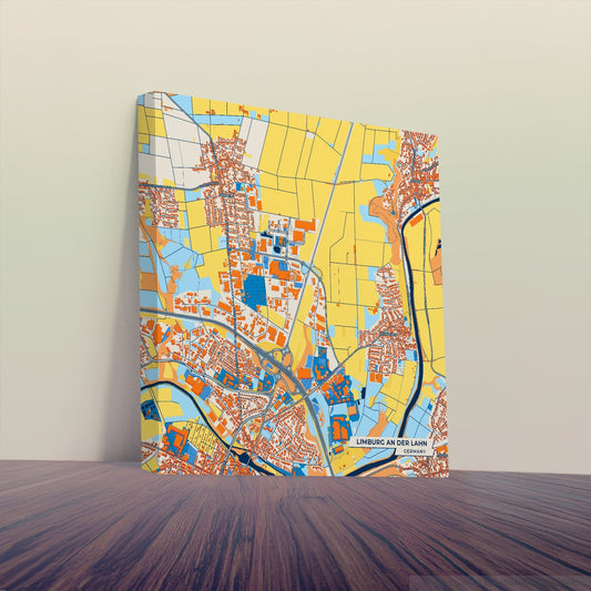 Limburg An Der Lahn Germany Colorful City Map Canvas Print