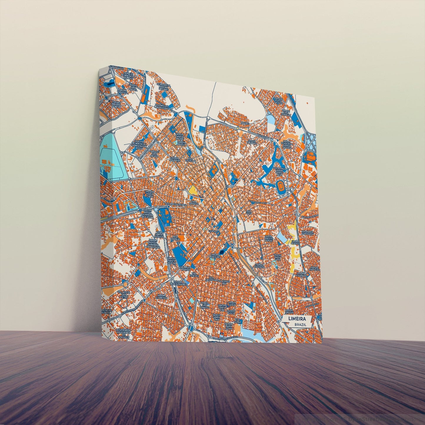 Limeira Brazil Colorful City Map Canvas Print