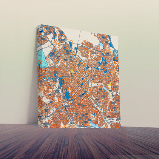 Limeira Brazil Colorful City Map Canvas Print