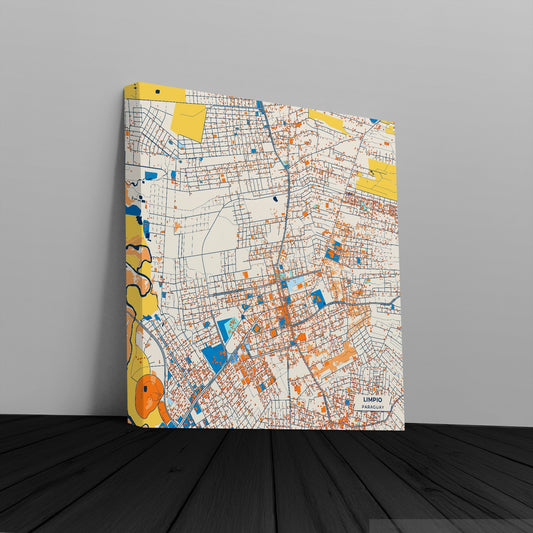 Limpio Paraguay Colorful City Map Canvas Print