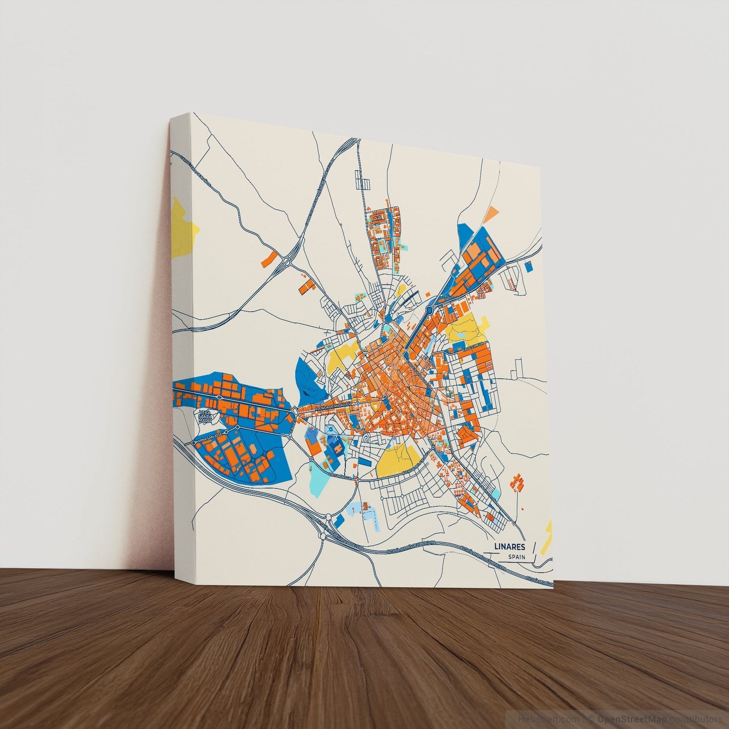 Linares Spain Colorful City Map Canvas Print
